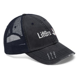 LiftBro mesh back trucker hat, blue front, white mesh back