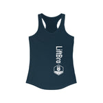 Navy blue LiftBro slim fit tank top with a cotton and polyester blend for premium moisture wicking