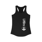Black LiftBro slim fit tank top with a cotton and polyester blend for premium moisture wicking
