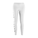 White skinny fit leggings with a polyester suede and spandex blend for elite style and comfort