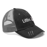 LiftBro mesh back trucker hat, black front, white mesh back