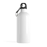 LiftBro lightweight stainless steel, 14oz, water bottle with screw top and carabiner clip. White color